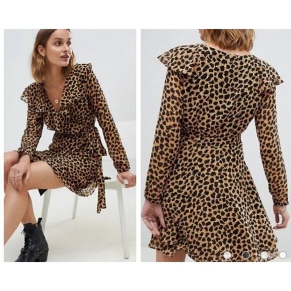 Free People Dresses & Skirts - Free People black and gold animal leopard cheetah print dress 37767